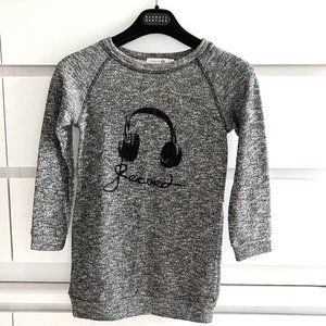 TROI ZENFANTS sweater with "Record" & Headphones on front NWT size 10 kids